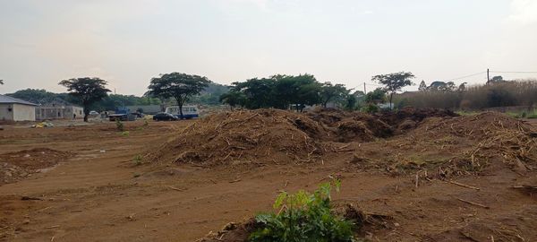 Site grounds and housing units during construction